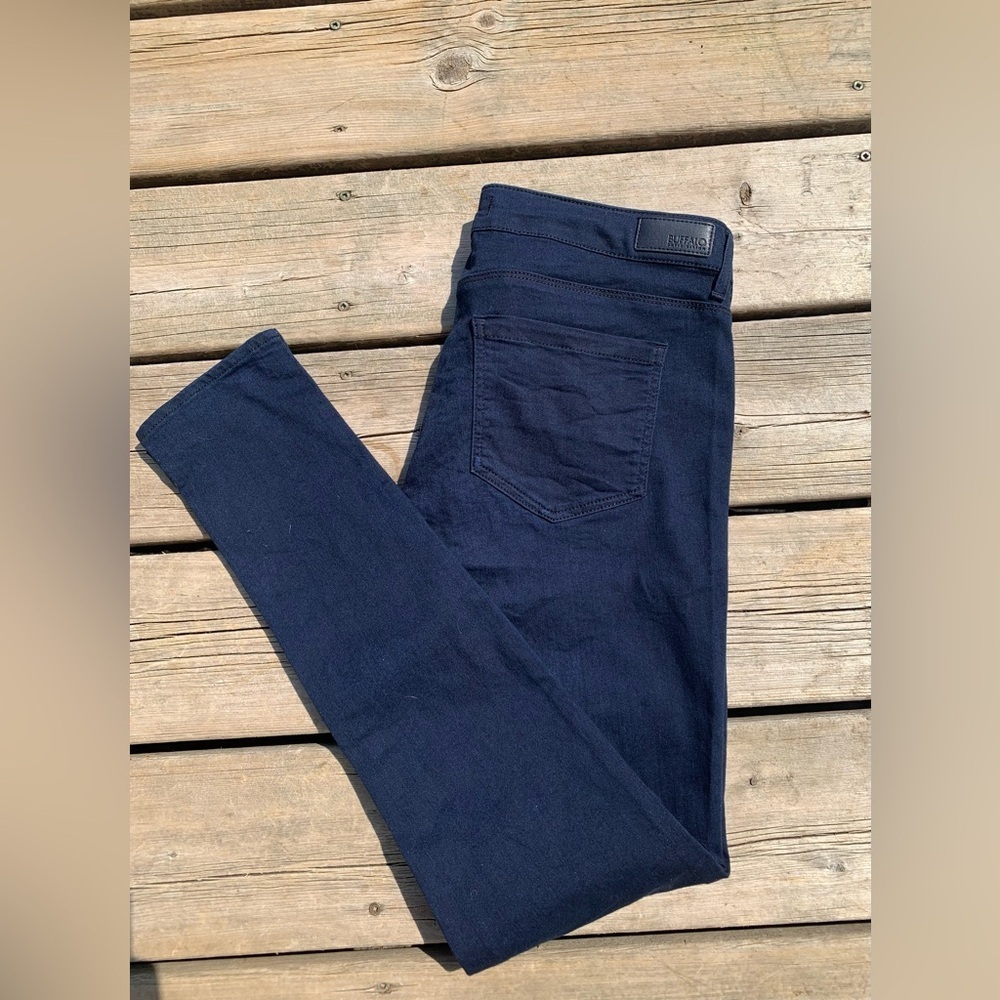 💜 Buffalo Faith Skinny Mid Rise Stretch Super Skinny Blue Jeans Size 29 - Picture 2 of 10